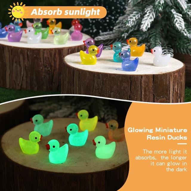 Detalle 2 de JWAJWY Mini Ducks 100 Pack Glow Resin Toys