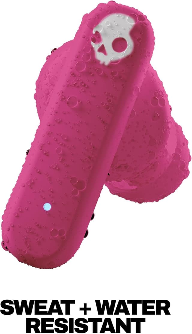 Detalle 2 de Skullcandy Smokin’ Buds Wireless Ohrhörer mit Bluetooth, IPX4 & bis zu 20 Stunden Akkulaufzeit (Rosa)