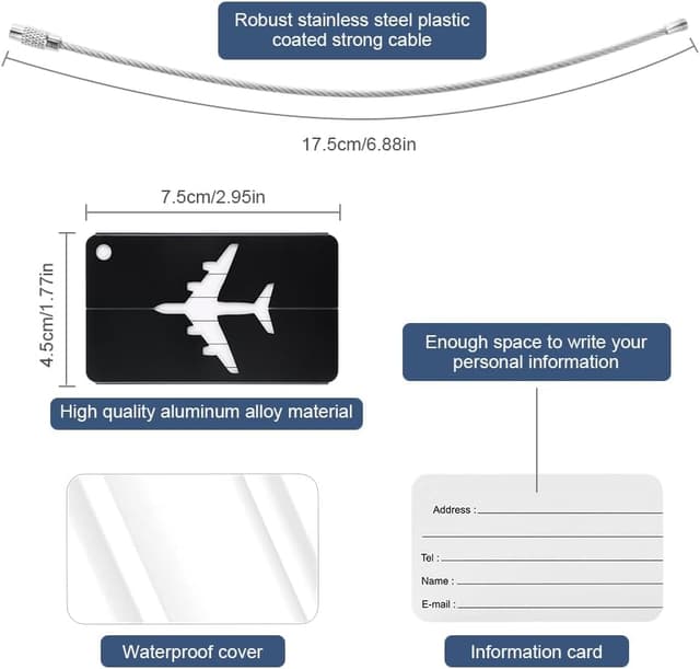 Thumbnail 2 de Vicloon Viaggio Bagagli Tag 4 pezzi nero