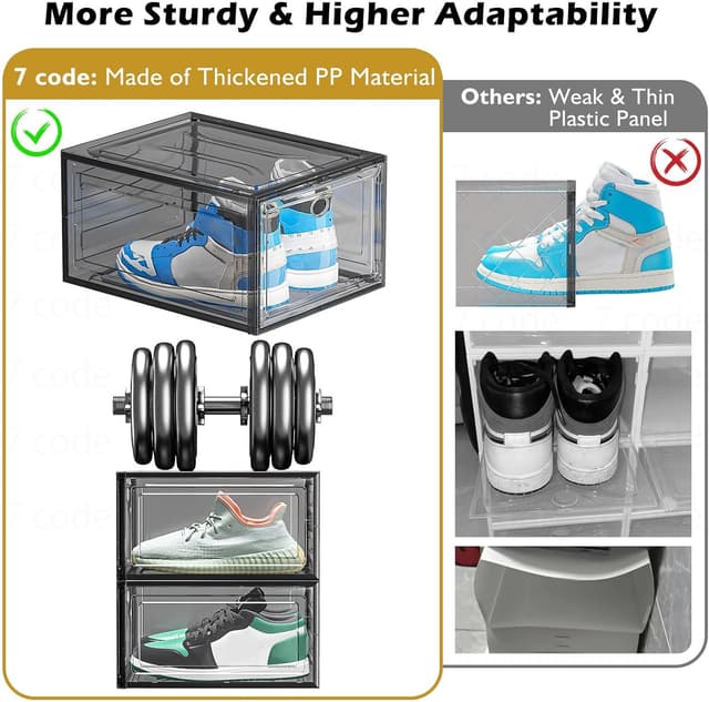 Thumbnail 4 de 7 code Thicken & Sturdy Clear Shoe Storage Organizer 6-pack