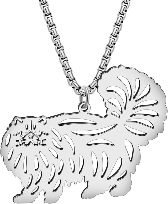 Detalle de LONYOO Katzen-Halskette mit Anhänger aus Edelstahl (Kettenlänge 50 cm + 7 cm)