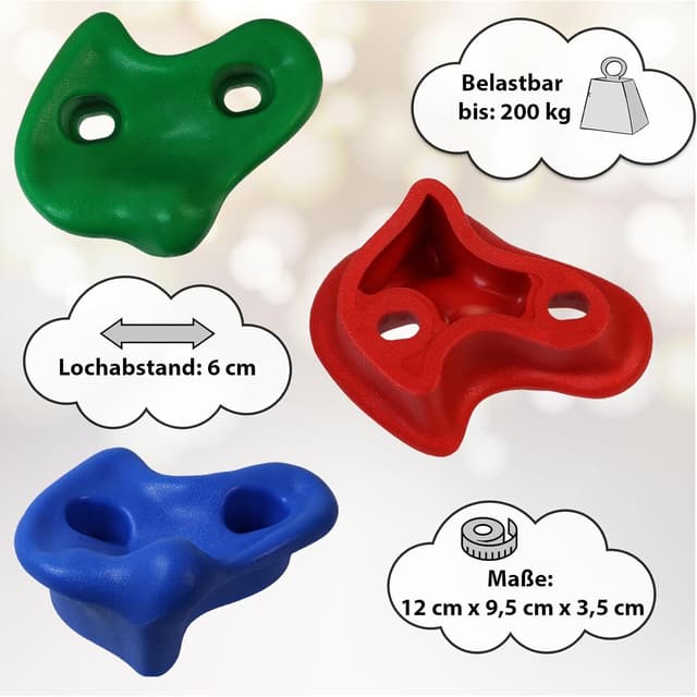 Detalle 2 de ALPIDEX Kinder Klettergriffe bunt 30 Stück