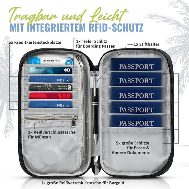 Detalle 2 de BOACAY Reisepass Tasche 13x22,5 cm