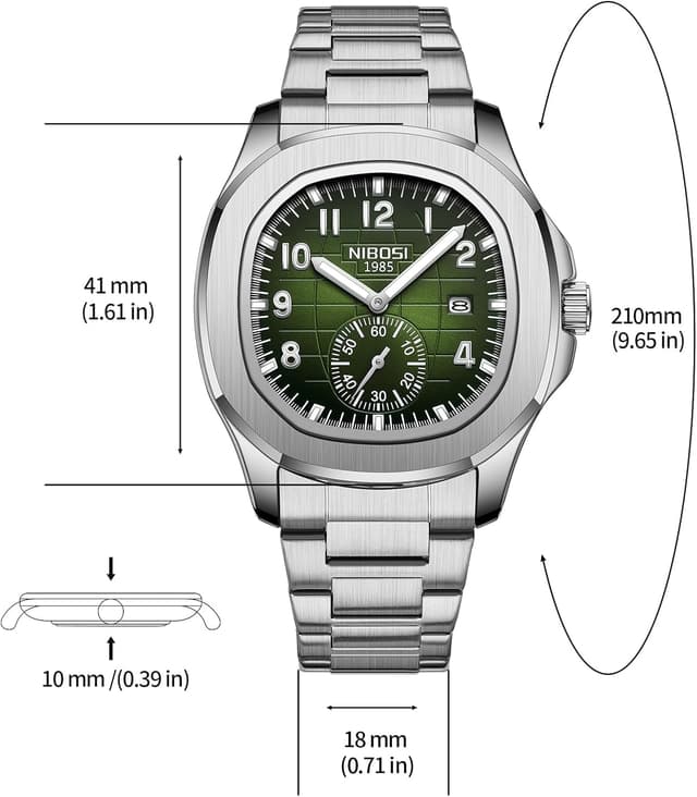 Detalle de NIBOSI Orologio da uomo analogico al quarzo impermeabile con data e quadranti cronografici