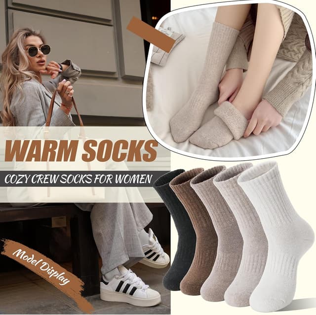 Detalle 2 de EBMORE Merino Wool Socks 5 Pairs — Thermal Crew