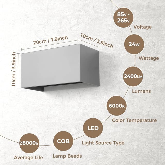 Detalle de ENCOFT ENCOFT 24W: applique LED da esterno