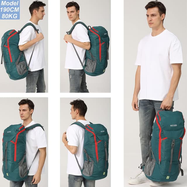 Thumbnail 6 de Nicgid foldable lightweight hiking backpack (50L/60L/70L) – water-resistant travel rucksack
