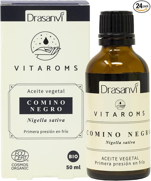Detalle de Drasanvi VITAROMS Aceite Vegetal Comino Negro 🌱 Certificado Bio 50ml