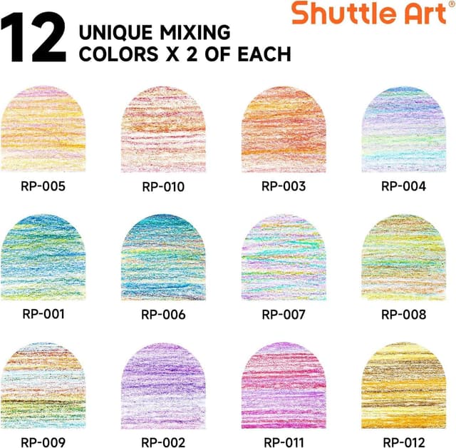 Detalle 2 de Shuttle Art Regenbogenstifte 24er Set 🎨