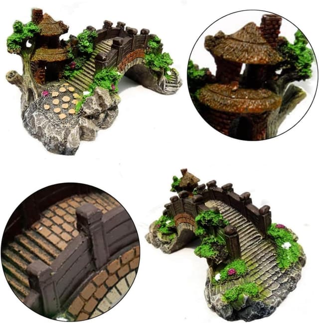 Thumbnail 4 de LiJuanWang Aquarium Deko Brücke 1 Stück 🎍