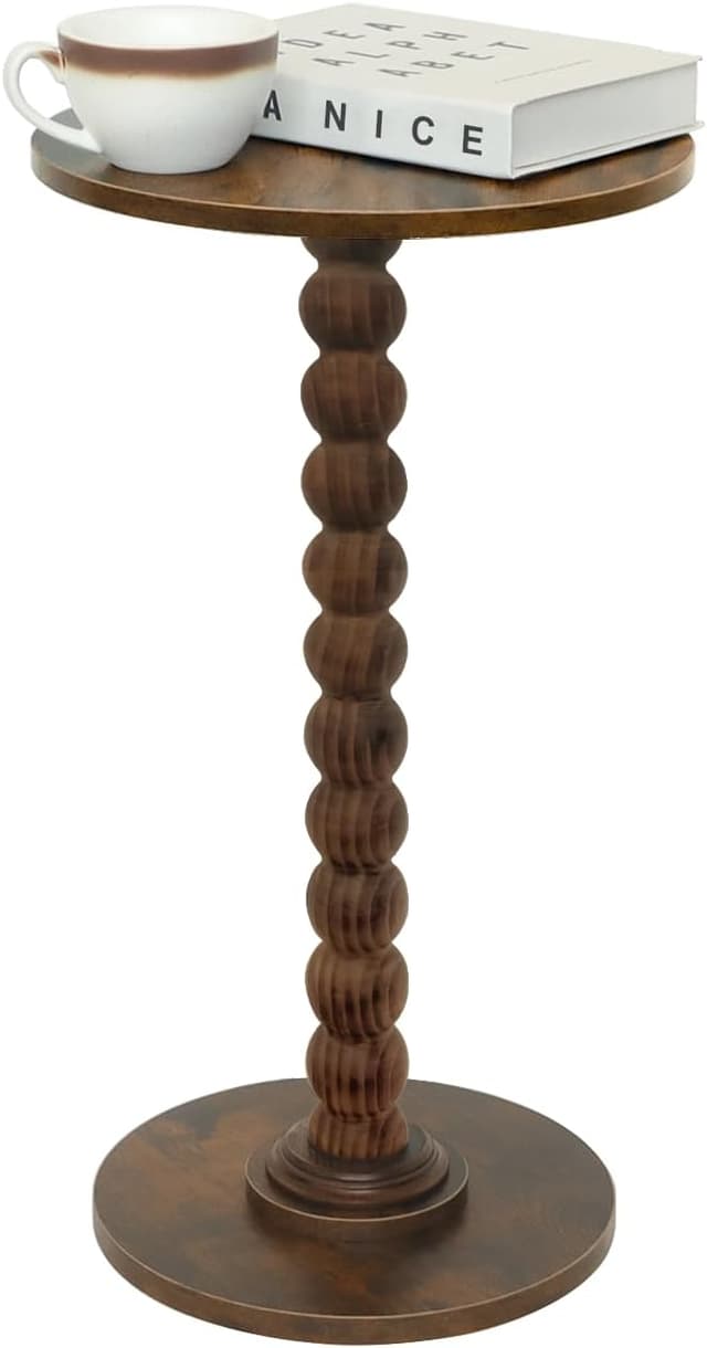 Imagen de Fultyle Round Side Table Rustic Brown en OfertitasTOP