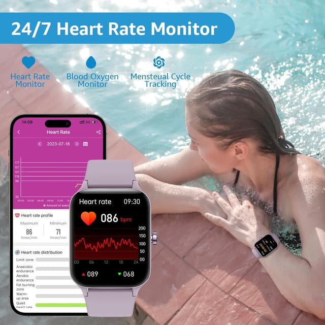 Detalle 2 de KIUVKAS Smartwatch 1,95" mit Telefonfunktion