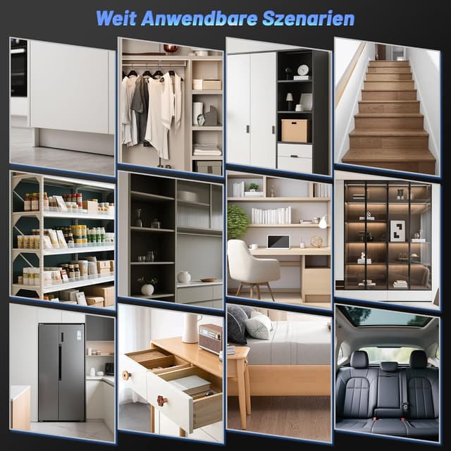 Detalle 2 de GWULC Schrankbeleuchtung 2700K Warmweiß (20 cm) – 3er-Set mit Bewegungsmelder