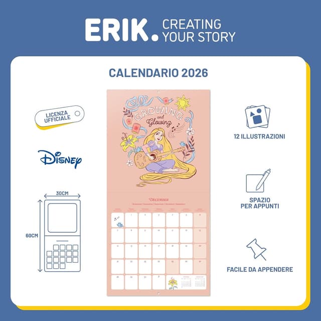Thumbnail 2 de Grupo Erik Calendario 2026 Principesse Disney 30x30 cm