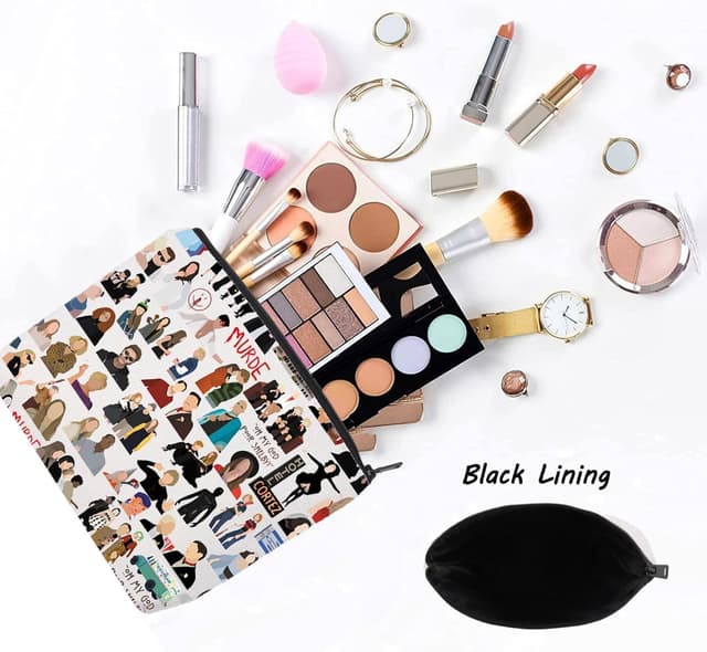 Detalle de LEVLO Horror Story character makeup bag (cotton canvas) “Chase Your Fate” zip pouch