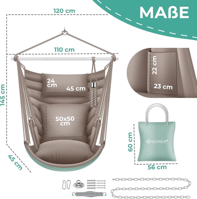 Thumbnail 6 de KESSER® Haiti Haiti - Silla Colgante 150 kg, UV, Water-Resistant𝗲