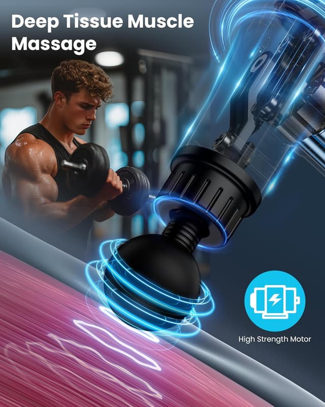 Detalle 2 de AYURA Massage Gun 30-speed deep tissue percussion