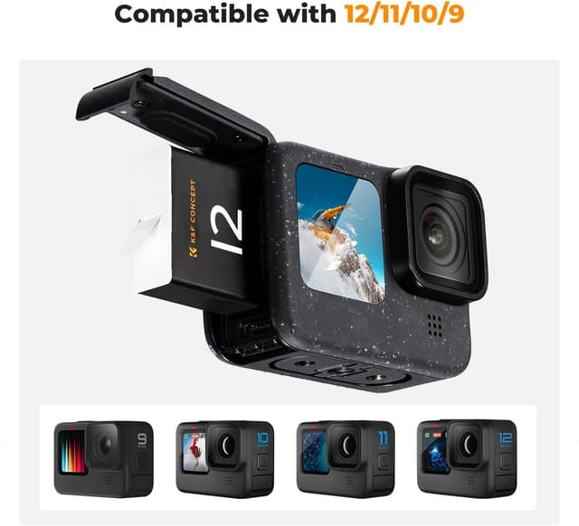 Detalle 2 de K&F CONCEPT 3-Pack Replacement Batteries for Hero 12 with 3-Channel Quick Charger (1730mAh)