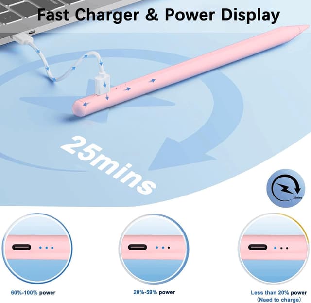 Detalle de EcoPestuGo Stylus Pen for Apple iPad (2018–2026): Tilt, Palm Rejection, Fast Charging