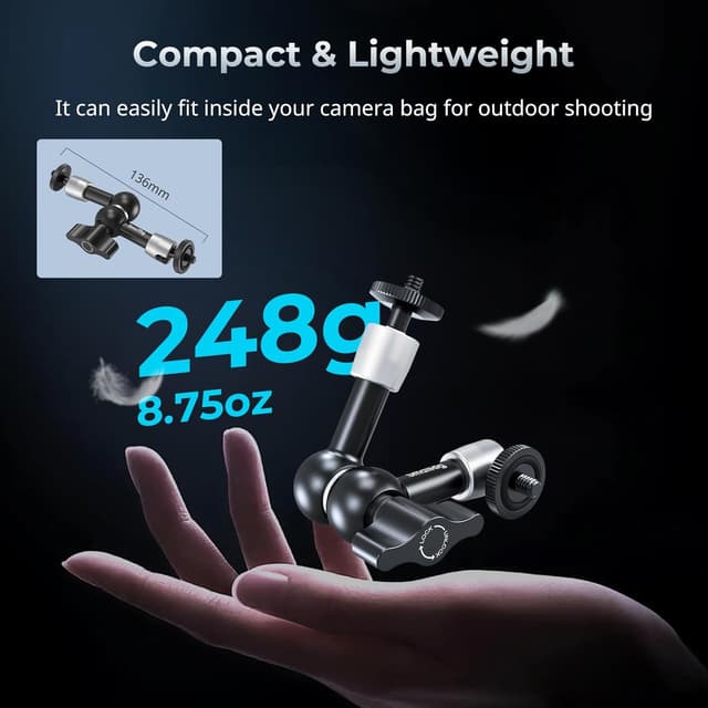 Thumbnail 6 de SMALLRIG Bras Magique 5,5 pouces (lot de 2) 5316 – support articulé à friction avec filetage 1/4-20