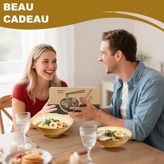 Thumbnail 5 de Ensemble de 2 bols ramen céramiques 9,4 pouces ⚙