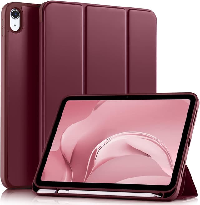 Detalle de drivego Hülle für iPad 11. Generation (A16/A3354-A3356) & iPad 10. Gen (10,9 Zoll, A2696/A2757/A2777/A3162) – Weinrot