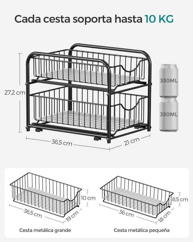 Thumbnail 5 de SONGMICS Juego de 2 Organizadores de Cocina, Estantes Apilables 🏠