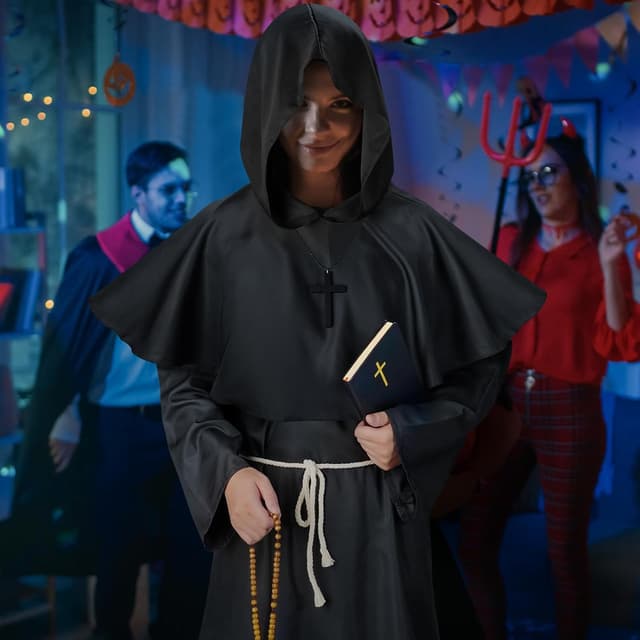 Thumbnail 4 de Haozozo Disfraz Monje Hombre Túnica S-XXL