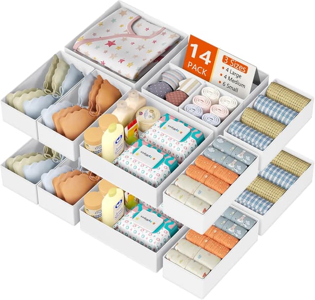 Detalle de DIMJ Drawer Organizer 14-Pack for Clothes