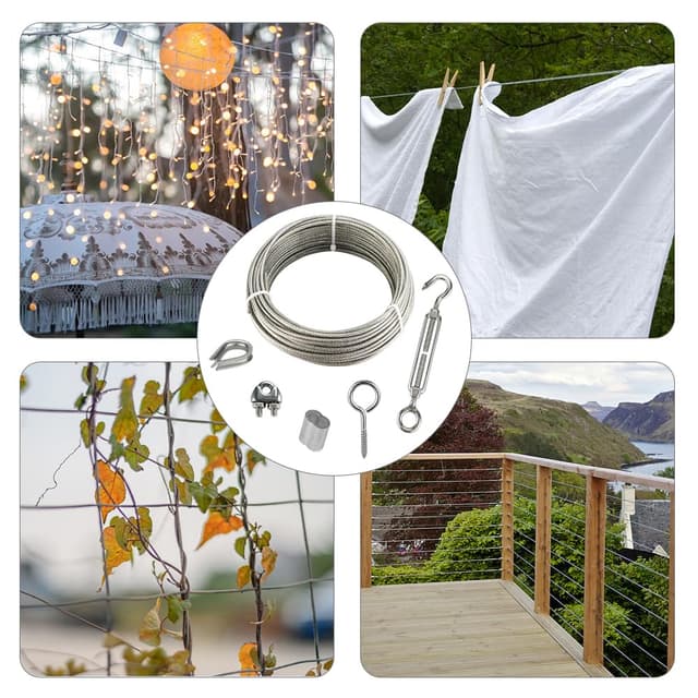 Thumbnail 6 de 20 m Edelstahl Stahlseil Kit 3 mm