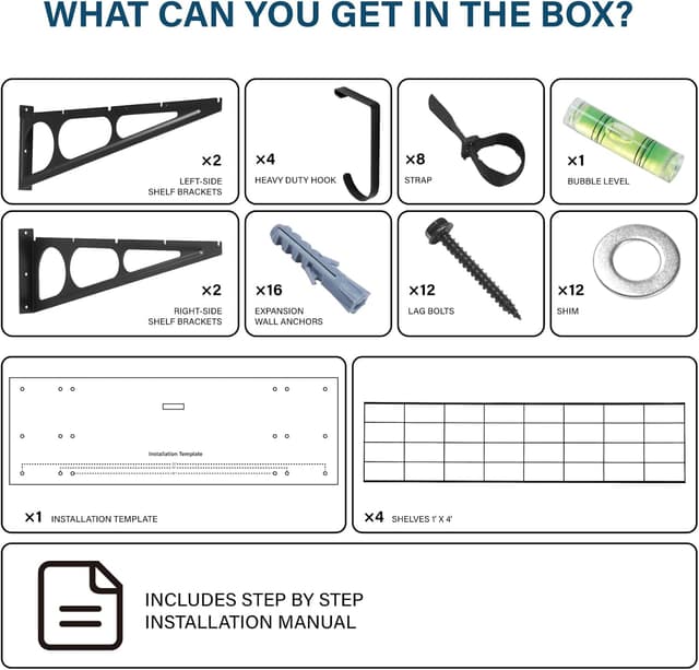 Thumbnail 6 de 2 Mensole da Garage con Ganci (2 pezzi) 61 x 121,9 cm in metallo