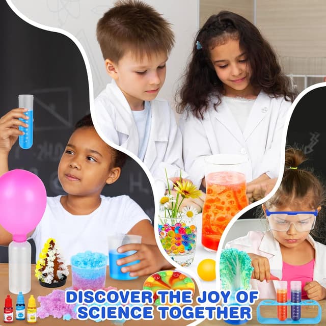 Detalle de 80+ Experiments Science Kits for Kids (Volcano & Fizzy Reaction) – Chemistry and colour learning STEM toy set