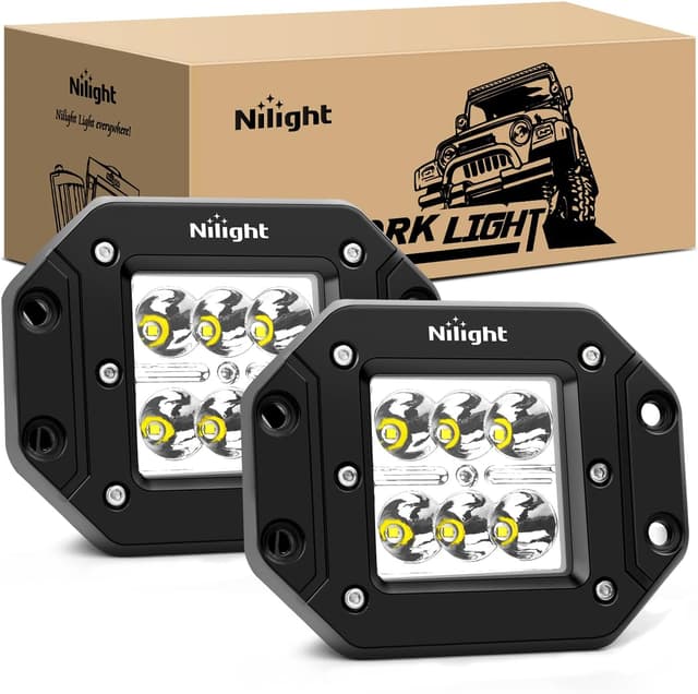 Detalle de Nilight NI23C-18W 2PCS 18W Spot LED Work Lights (Flush Mount, IP67)