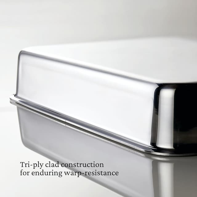 Detalle de Hestan Provisions OvenBond 9" x 13" Tri-Ply Rectangular Stainless Steel Baking Pan