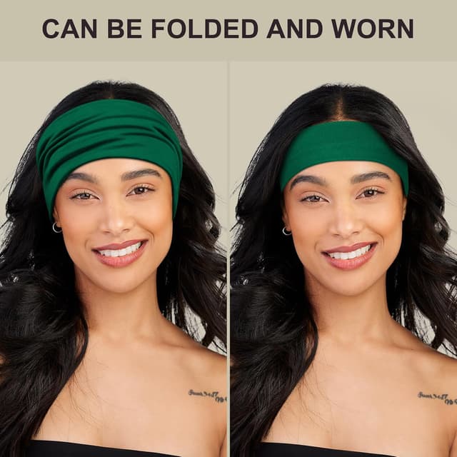 Detalle de DiyJibb Damen-Stirnbänder im 7er-Set: breite Haarbänder für Workout & Alltag