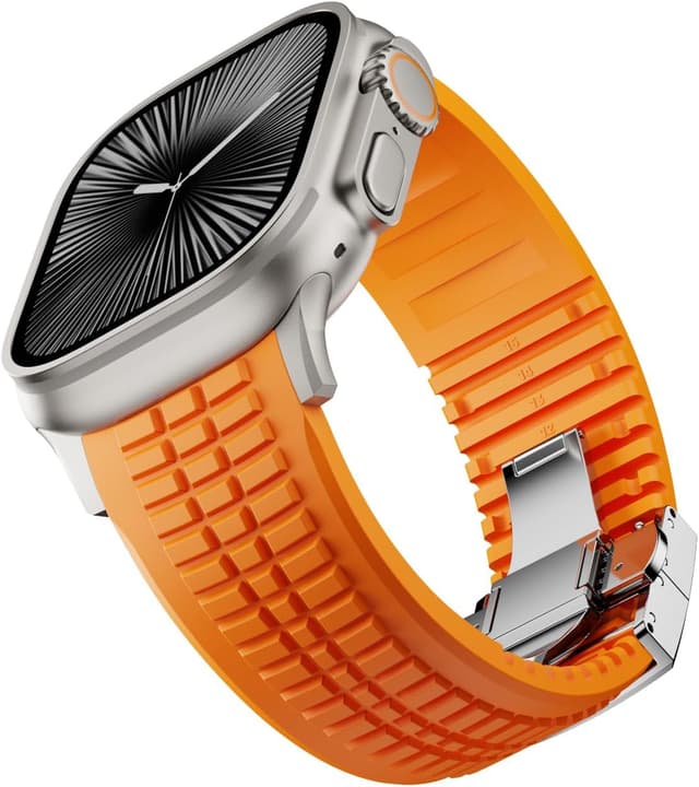 Detalle de VKEOO Modern Silicone Watch Band for iWatch Ultra 2 / Ultra & Series 10–7 (44mm–49mm)