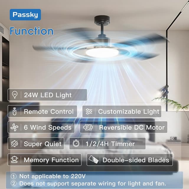 Detalle 2 de Passky 52-Inch Ceiling Fan with Light