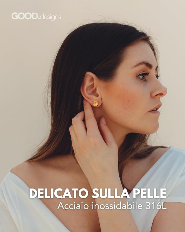 Detalle 2 de GD GOOD.designs orecchini tondi 10 mm