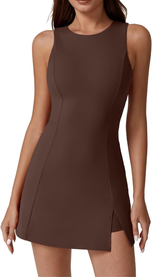 Thumbnail 6 de QINSEN Women’s Crew Neck Tennis Dress with Built-In Shorts and Pockets