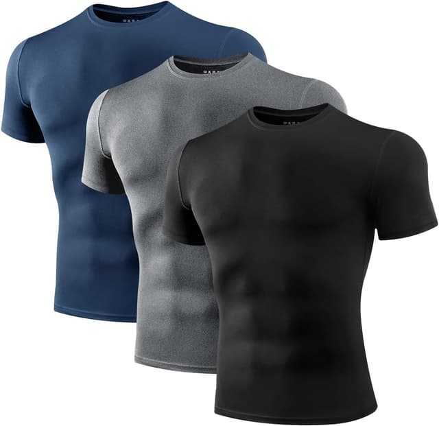 Thumbnail 6 de Niksa Men’s Compression Shirt (3-pack) – short sleeve gym base layer in quick-dry stretch fabric
