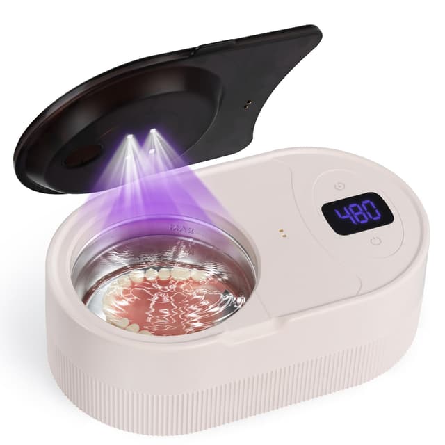 Detalle de Nettoyeur ultrasons 45 kHz avec bac 200 ml, 5 modes et lampes U-V 24 W pour prothèses et protections buccales