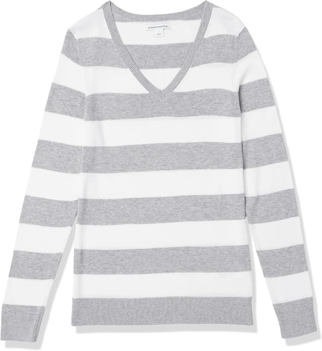 Detalle 2 de Pull léger femme Amazon Essentials à col en V, manches longues et coupe classique (grande taille)