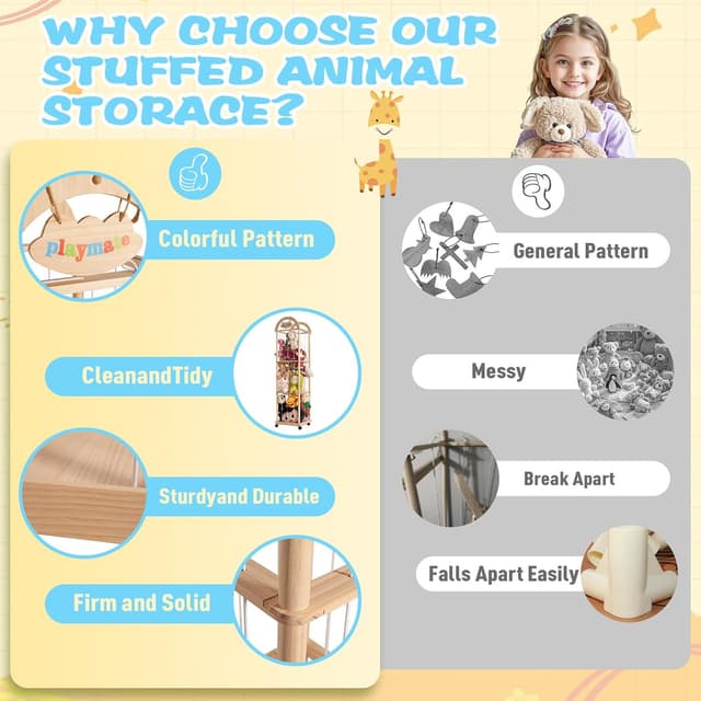 Thumbnail 6 de Stofftier-Aufbewahrungs-Organizer 156 x 39 x 39 cm