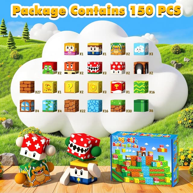 Thumbnail 3 de LUVTOY Magnetic Blocks 150 pcs