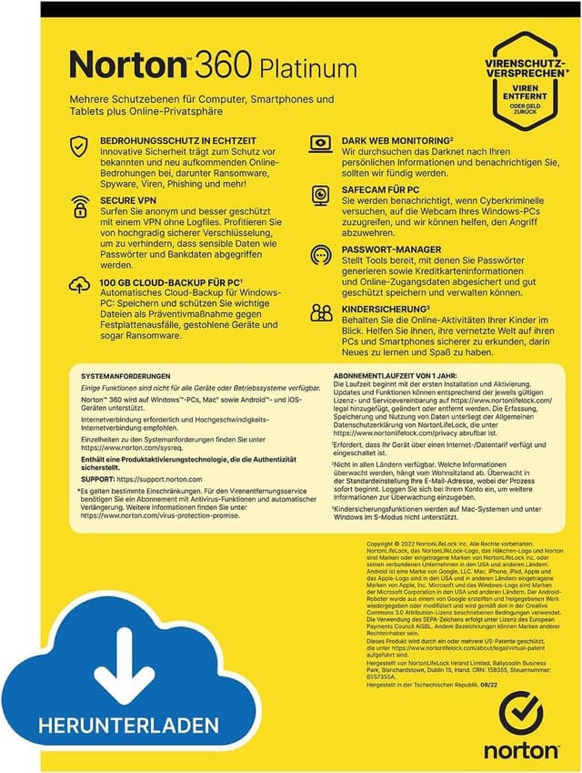 Thumbnail 1 de Norton 360 Platinum 2026 – 20 Geräte