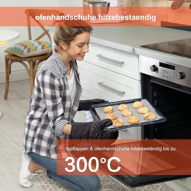 Detalle 2 de Clocness Topflappen Handschuh 4er Set bis 250°C