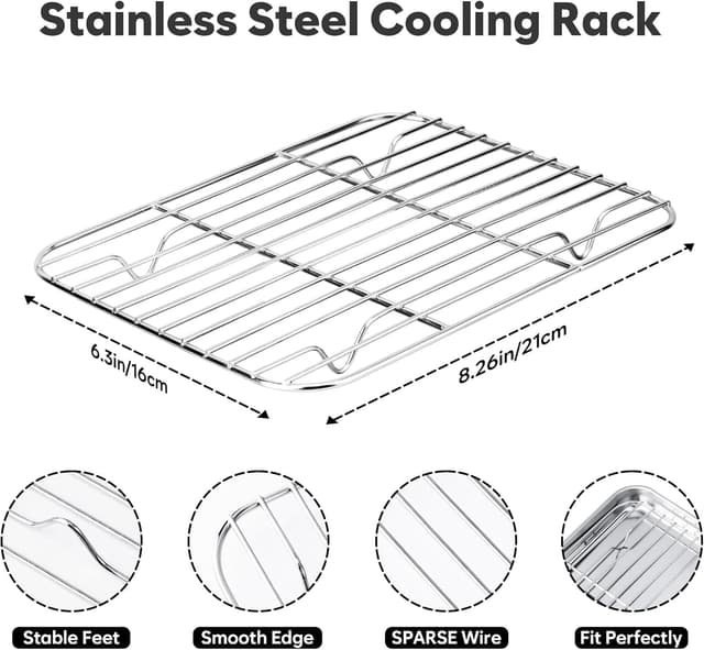Thumbnail 6 de Fire More Edelstahl Backblech-Set mit Abkühlgittern (2 Backbleche + 2 Abkühlgitter), 23,5 × 17,5 × 2,5 cm