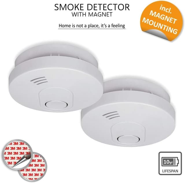 Detalle de ELRO FS1510 2er-Set Rauchmelder (EN14604) mit magnetischem Befestigungsset – mit 10-Jahres-Batterie