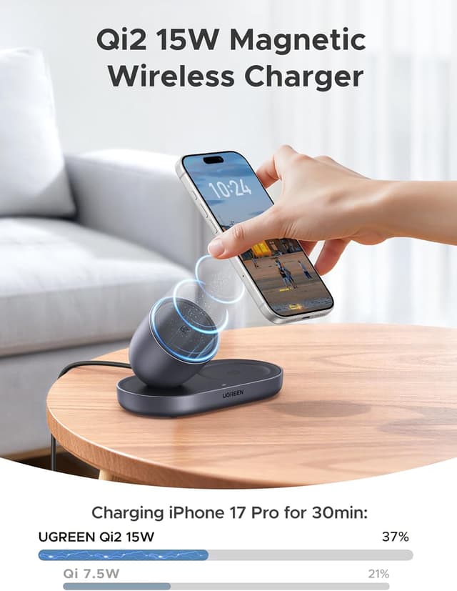 Detalle 2 de UGREEN Zapix Qi2 15W MagSafe Charger