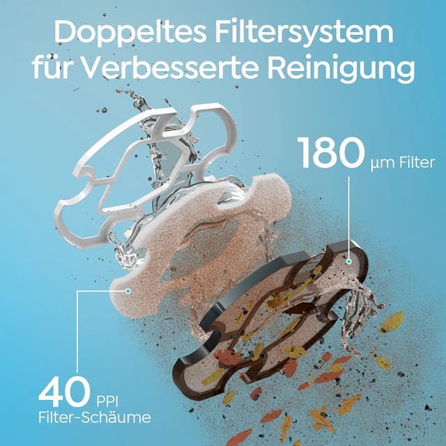 Detalle de TALOSBO S2 Poolroboter mit Doppelfiltration und Doppelmotoren – kabelloser Akku-Poolsauger für Flachbodenbecken